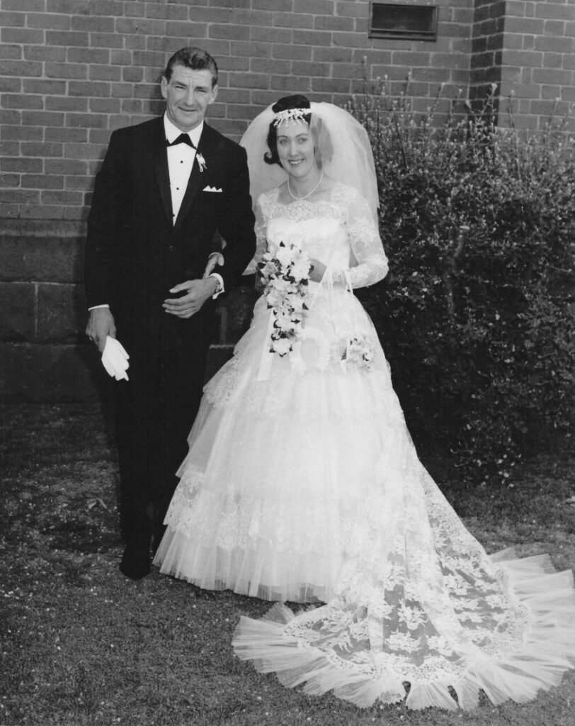 My Grandparents on their wedding day. Snippet from their wedding album. Wedding photo from 59 years ago